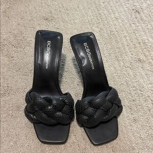 BCBGeneration Black Braided Sandals